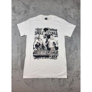 WWE Wrestlemania XIX Brock Lesnar  Kurt Angle Seattle 2003 T-Shirt Small White